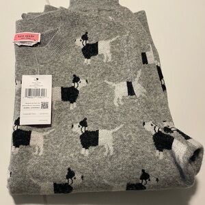 SOLD Kate Spade Claude Black and White Dog Pattern Crewneck Sweater